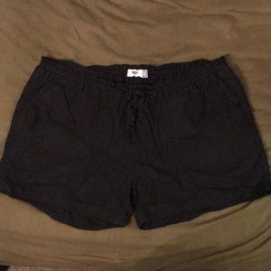Black Linen Shorts